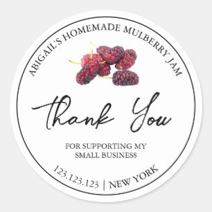 Eenvoudige zelfgemaakte Mulberry Jam Dank u Label