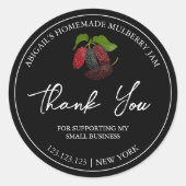 Eenvoudige zelfgemaakte Mulberry Jam Dank u Label (Voorkant)