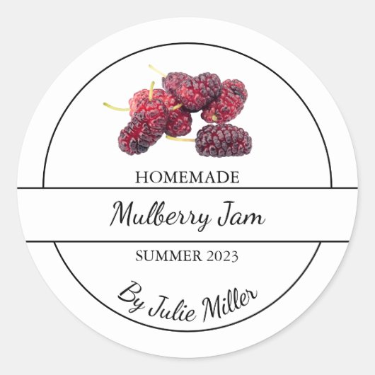 Eenvoudige zelfgemaakte Mulberry Jam Label (Voorkant)