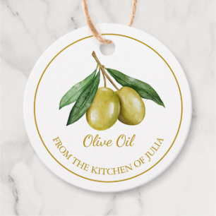 Eenvoudige zelfgemaakte Olijfolie Hang Label l Wit
