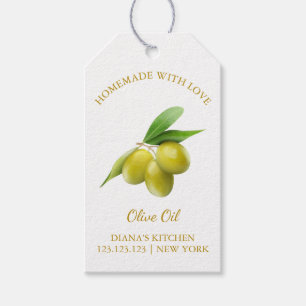 Eenvoudige zelfgemaakte Olijfolie Hang Label l Wit Cadeaulabel