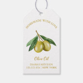 Eenvoudige zelfgemaakte Olijfolie Hang Label l Wit Cadeaulabel (Voorkant)