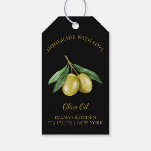 Eenvoudige zelfgemaakte Olijfolie Hang Label L Zwa Cadeaulabel