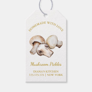 Eenvoudige zelfgemaakte paddestoel Pickle Hang Lab Cadeaulabel
