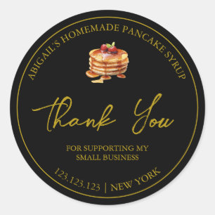 Eenvoudige zelfgemaakte pannenkoeksiroop Bedankt L Ronde Sticker