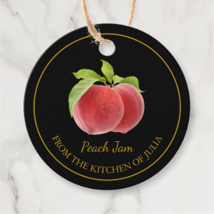 Eenvoudige zelfgemaakte Peach Jam Hang Label