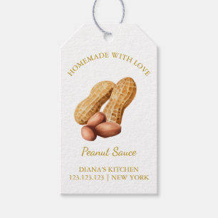 Eenvoudige zelfgemaakte pindakaas Hang Label l Wit Cadeaulabel