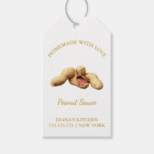Eenvoudige zelfgemaakte pindakaas Hang Label l Wit Cadeaulabel