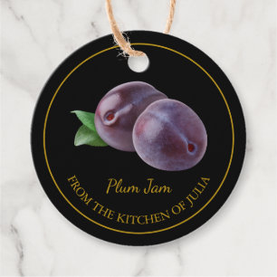 Eenvoudige zelfgemaakte Plum Jam Hang Label