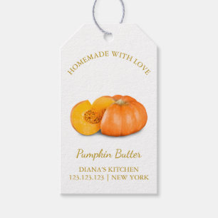 Eenvoudige zelfgemaakte pompoenboter hangen Label  Cadeaulabel