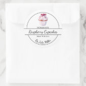 Eenvoudige zelfgemaakte Raspberry Cupcakes Label (Tas)