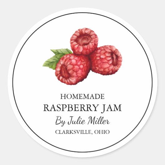 Eenvoudige zelfgemaakte Raspberry Jam Label (Voorkant)