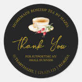 Eenvoudige zelfgemaakte Rozenbottelthee Bedankt La Ronde Sticker (Voorkant)