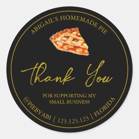 Eenvoudige zelfgemaakte taart dank u label (Voorkant)