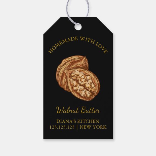 Eenvoudige zelfgemaakte Walnut Butter Hang Label L Cadeaulabel (Voorkant)