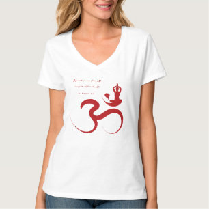 Eenvoudige Zen Yoga Om Calligraphy Silhouette T-sh T-shirt