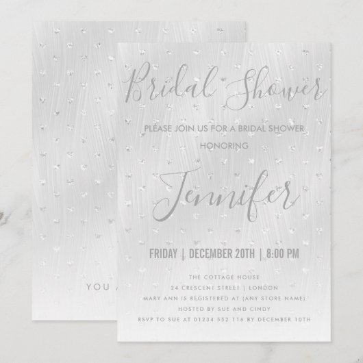 EENVOUDIGE Zilveren Shimmer Paint Vrijgezellenfees Kaart (Voorkant / Achterkant)