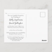 Eenvoudige zilvergrijze & witte trouwuitnodiging briefkaart (Achterkant)