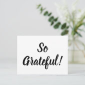 Eenvoudige, zo grateful moderne scripttypografie briefkaart (Staand voorkant)