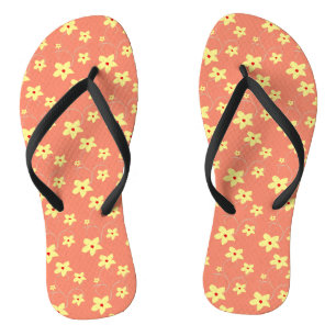 Eenvoudige zomer Floral Yellow en Oranje patroon Teenslippers