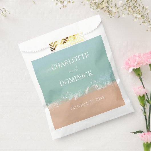 Eenvoudige zomervakantie met strand bruiloft bedankzakje (Gezegeld)