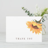 Eenvoudige Zonnebloem Begrafenisviering Dank u Bedankkaart (Staand voorkant)