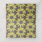 Eenvoudige zonnebloem Botanische Pattern Yellow We (Binnenkant ongevouwen)