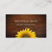 Eenvoudige Zonnebloem Rustieke Houten Huisdecor Visitekaartje (Voorkant)