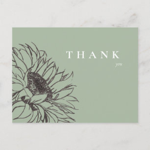 Eenvoudige Zonnebloem Salie Rouw Dank Je Briefkaart