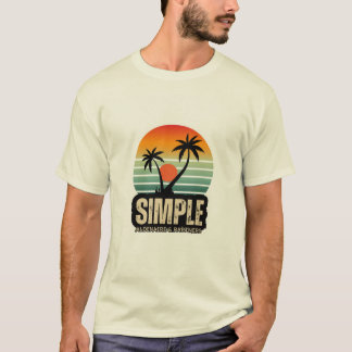 Eenvoudige Zonsondergang Strand Grafische Heren T- T-shirt