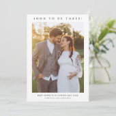 Eenvoudige zwangerschap foto aankondiging (Staand voorkant)