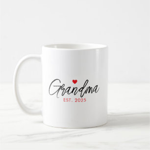 Eenvoudige zwart en rood typografie nieuwe oma koffiemok