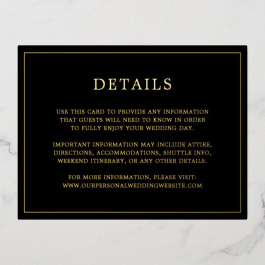 Eenvoudige zwart monogram bruiloft Folie behuizing Folie Uitnodiging Briefkaart (Voorkant)