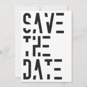 Eenvoudige zwart-wit 70s Retro Stripes bruiloft Save The Date (Achterkant)
