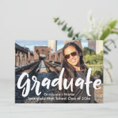 Eenvoudige zwart-wit Afstudeerder aankondiging w / (Staand voorkant)