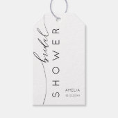 Eenvoudige zwart-wit bruidsdouche bedankje cadeaulabel (Voorkant)