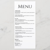 Eenvoudige zwart-wit bruiloft menu Kaart (Voorkant)