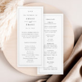 Eenvoudige zwart-wit bruiloft monogram ceremonie programma