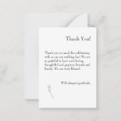 Eenvoudige Zwart-Wit Budget Foto Bedankt Notitiekaartje (Achterkant)