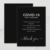 Eenvoudige zwart-wit Covid-veiligheidsrichtlijnen