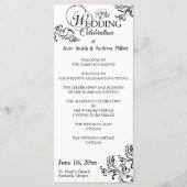 Eenvoudige zwart-wit damast Trouwprogramma's Programma (Voorkant)