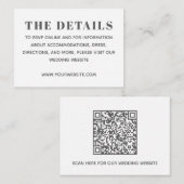 Eenvoudige zwart-wit - Details QR Code Website Informatiekaartje (Voorkant / Achterkant)