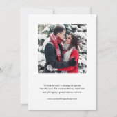Eenvoudige zwart-wit foto Elegante bruiloft Save The Date (Achterkant)