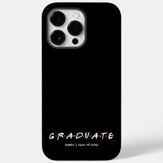 Eenvoudige zwart-wit gepersonaliseerde Graduate Case-Mate iPhone 14 Pro Max Hoesje