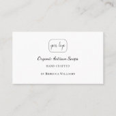 Eenvoudige zwart-wit Hand Made Soap QR-code Visitekaartje (Voorkant)