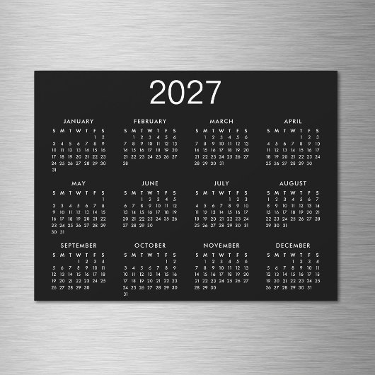 Eenvoudige zwart-wit kalender 2025