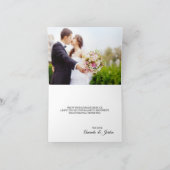 Eenvoudige zwart-wit kalligrafie foto bedankkaart (Binnen)