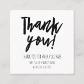 Eenvoudige zwart wit klant korting dank u vierkante visitekaartje (Voorkant)