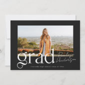 Eenvoudige zwart-wit klasse van 2025 Afstuderen Aankondiging (Voorkant)