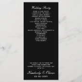 Eenvoudige zwart-wit minimalistische trouwprogramm programma (Achterkant)